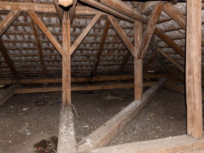 Rustic Attic. Old garret, attic loft / roof construction